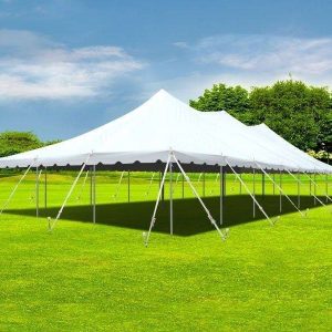 30′ X 40′ White Pole Tent 1200 sqft Side Wall Height: 7′