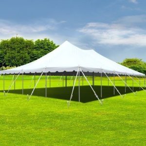 40′ X 60′ White Pole Tent 2400 sqft Side Wall Height: 7′