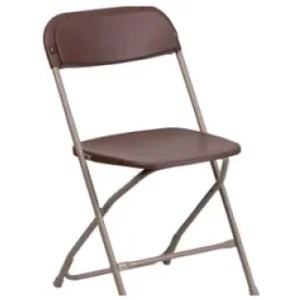 Brown Plastic Folding Chair